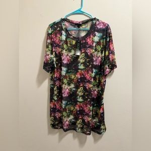 Tie dye mesh t shirt dress